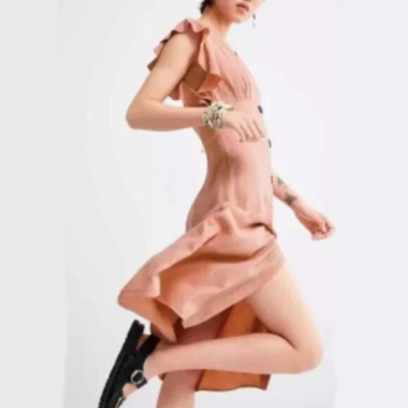 Zara Spring Break Linen Ruffle Dress - Picture 3 of 9